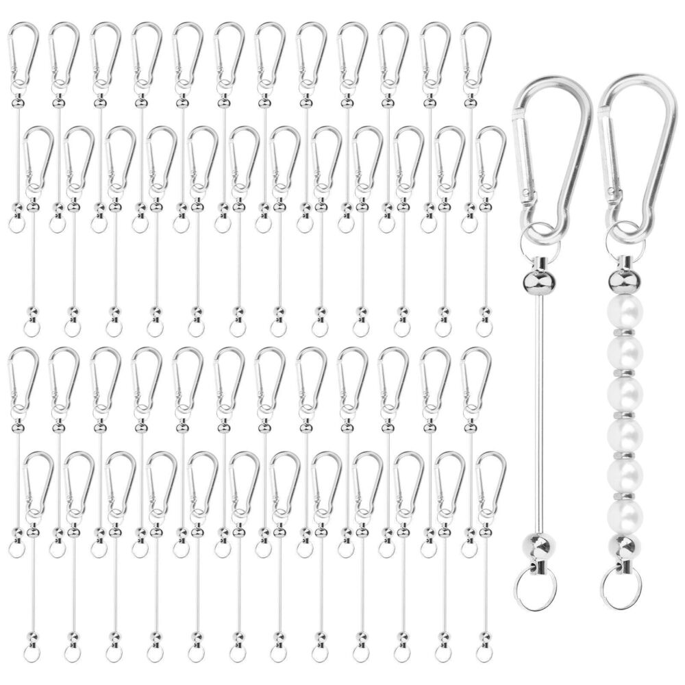 1575 50pcs Beadable Keychain Bars, Bead Making Kit Accessories Charms DIY